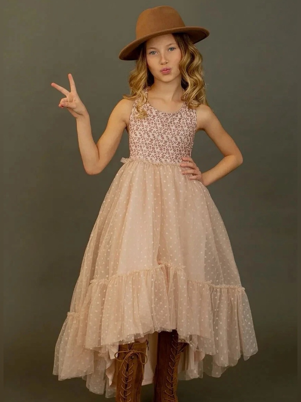 New Joyfolie Averie Dress Blush Vine Size 10